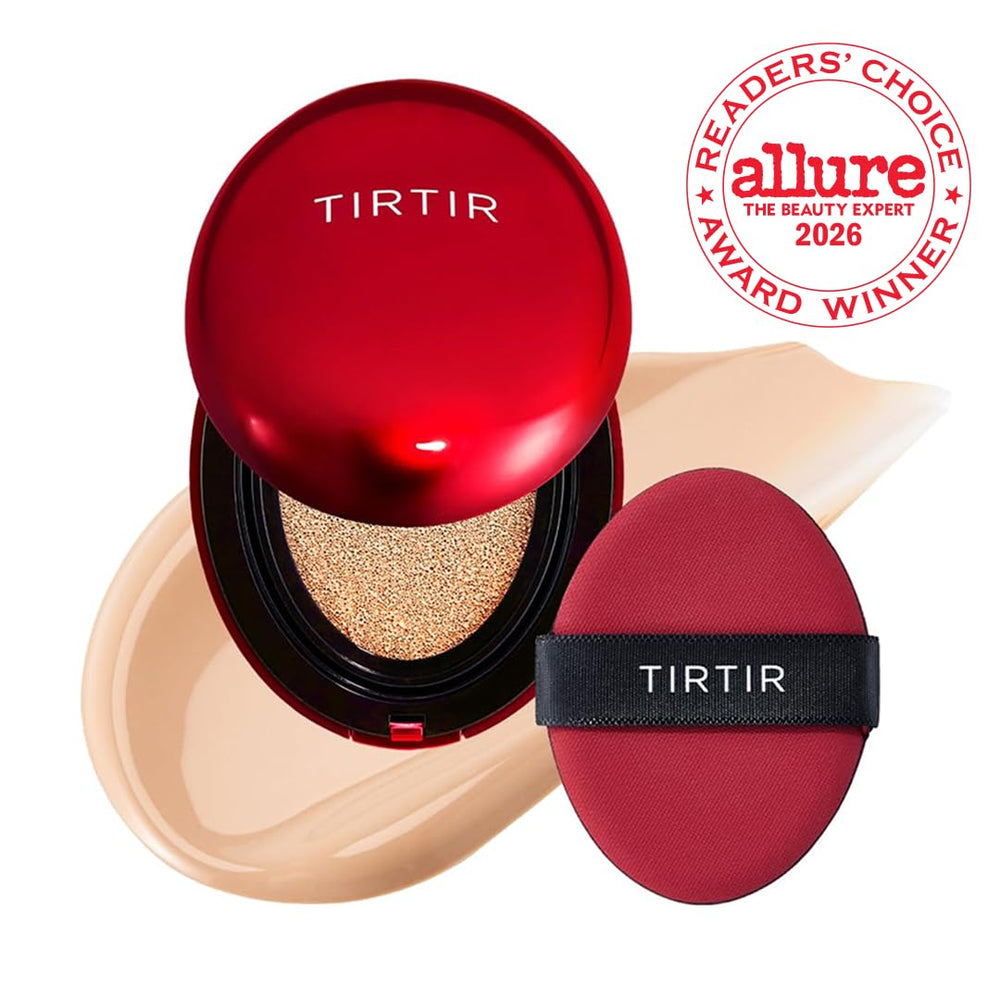 TIRTIR compact open to show cushion sponge and mirror for quick touchups