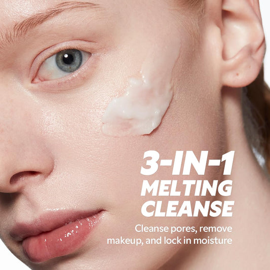 TIRTIR open balm texture on spatula, demonstrates smooth meltability benefit