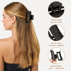Tisenla large 3.5 inch clip holding thick hair to show strong, reliable grip