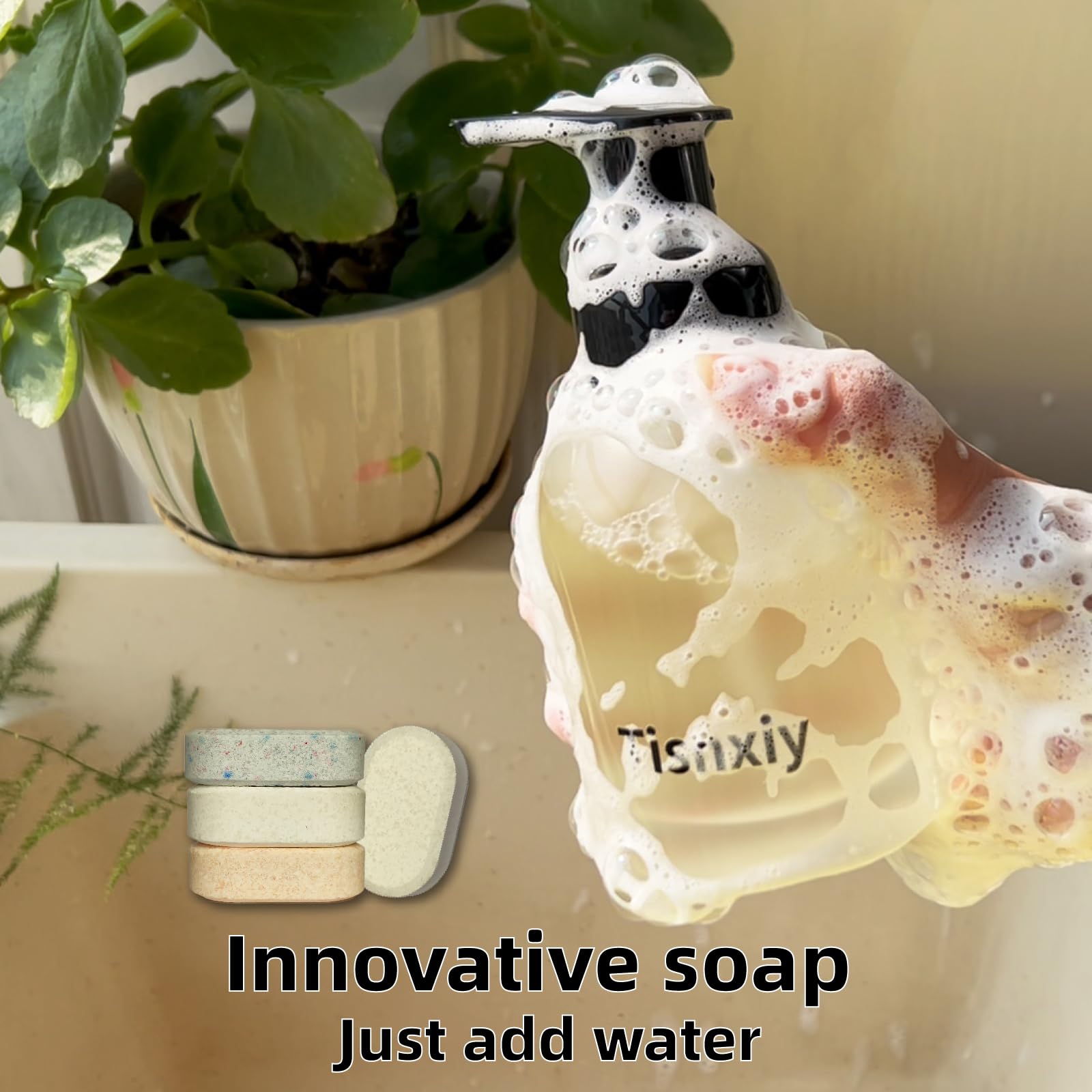 Tisnxiy tablet dissolving in water showing easy mixing benefit