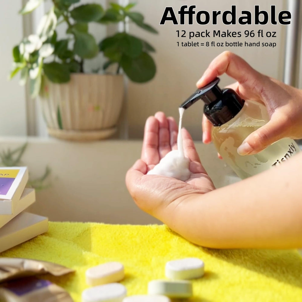 Tisnxiy foaming soap discharged into hand for quick gentle cleanse