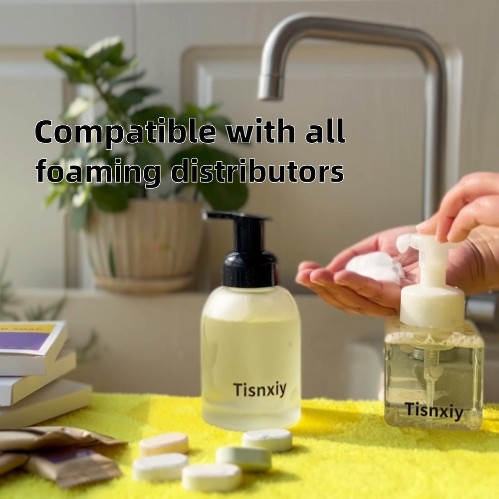 Tisnxiy tablet pictured next to hand showing compact refill savings