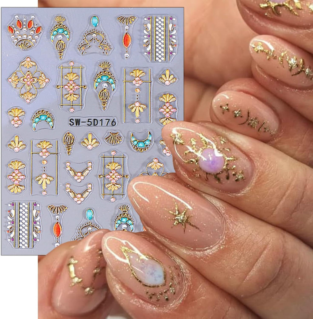 Tiwnefua twelve sheets spread flat displaying diverse celestial decal patterns