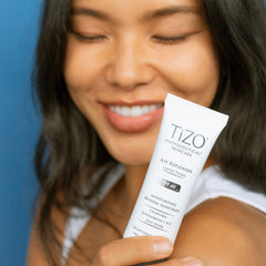 TIZO tint blended on skin showing subtle evening of skin tone benefits