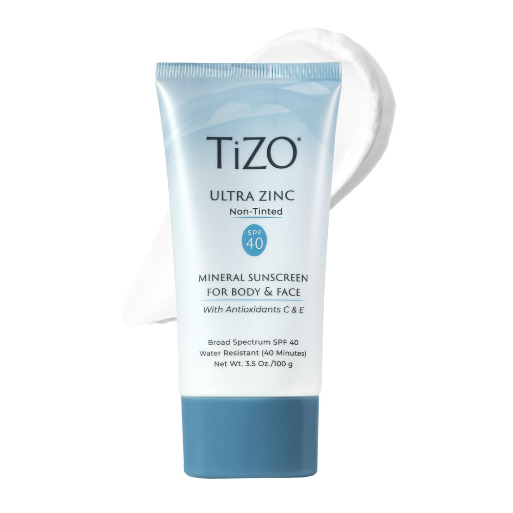 TIZO front-facing tube showing product and SPF 40 protection