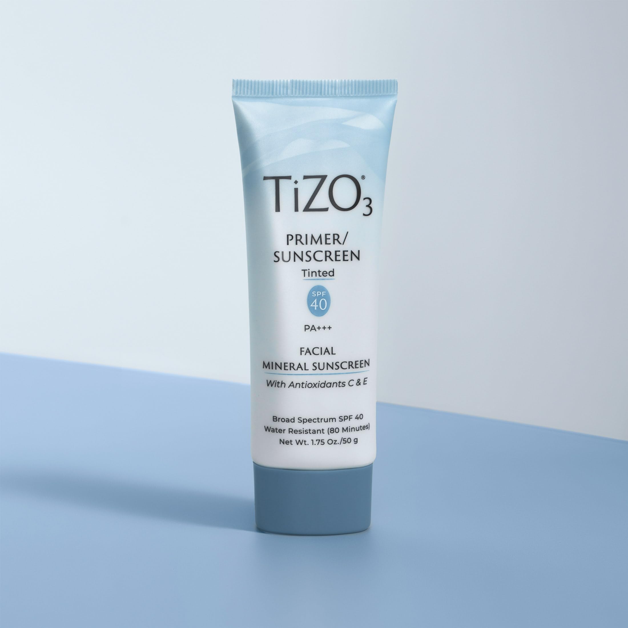 TIZO face before and after showing subtle tint and even tone benefit