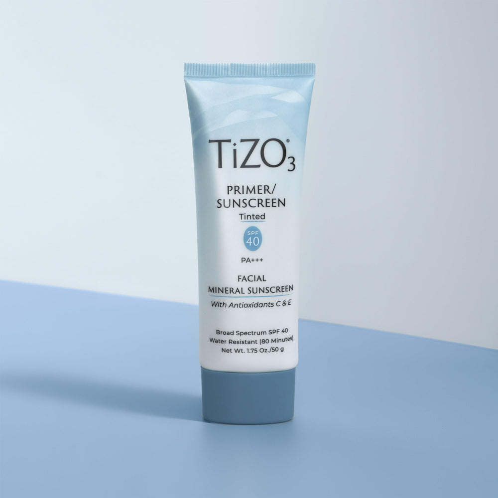 TIZO face before and after showing subtle tint and even tone benefit
