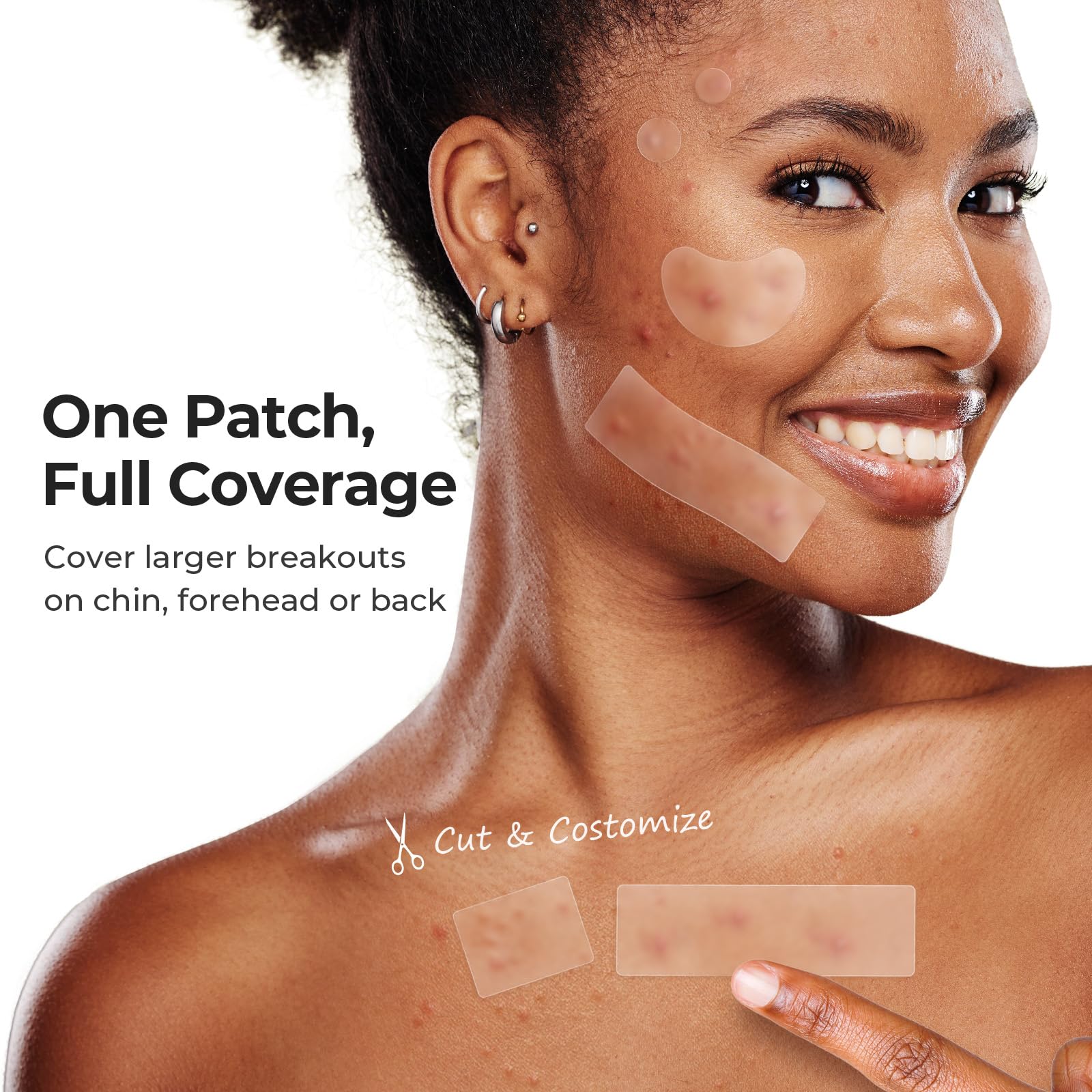 TKTK contoured patch detail demonstrating flexible shape and secure fit