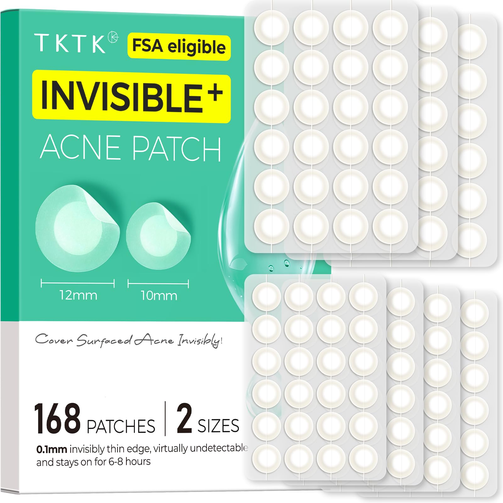 TKTK front packaging showing 168-count discreet pouch and product benefits
