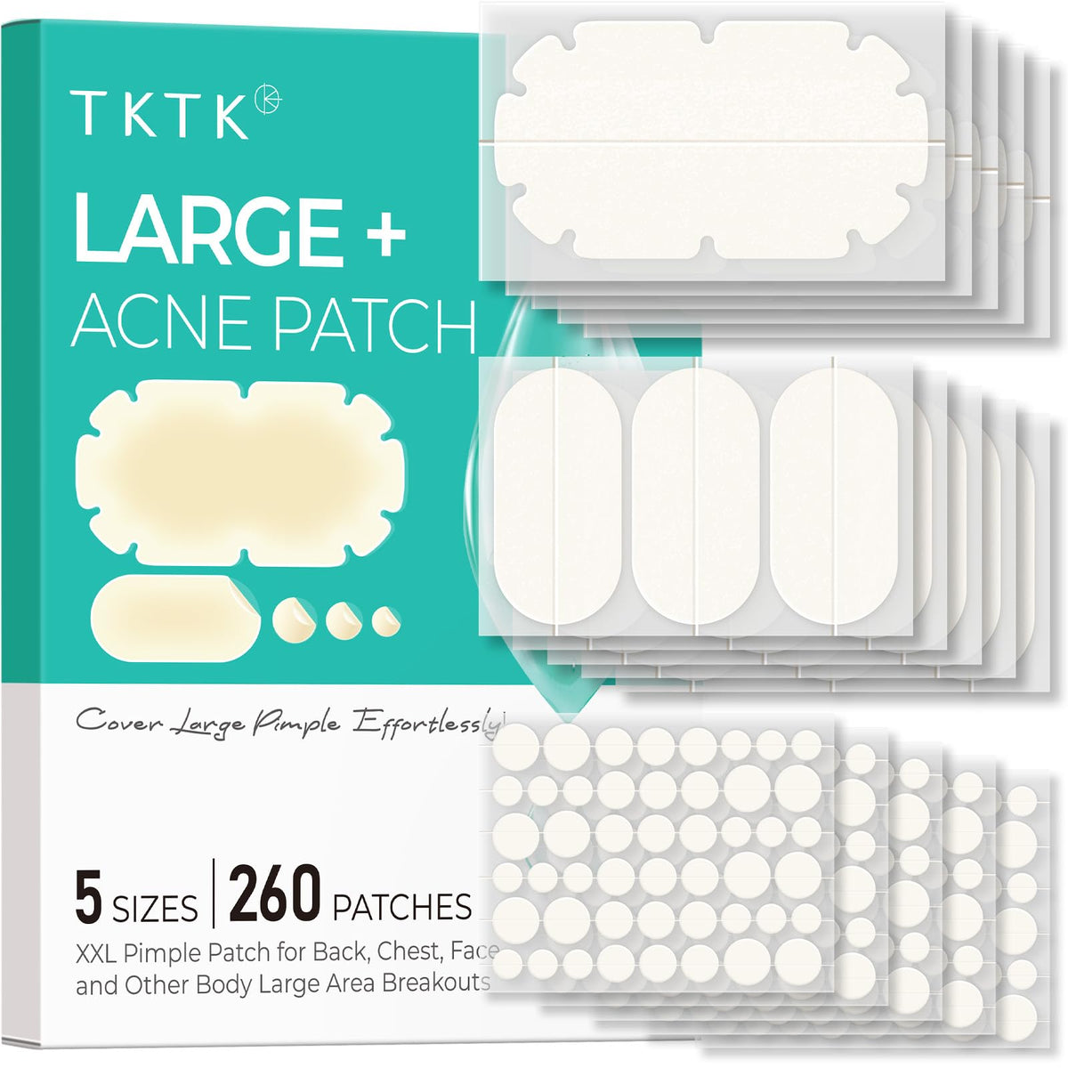 TKTK front packaging showing XXL patch kit and counts benefiting quick selection