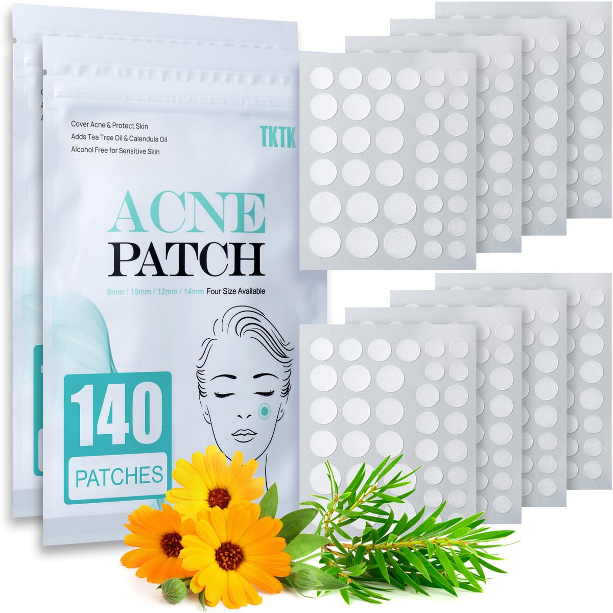 TKTK front packaging showing two 280‑patch packs, clear and convenient