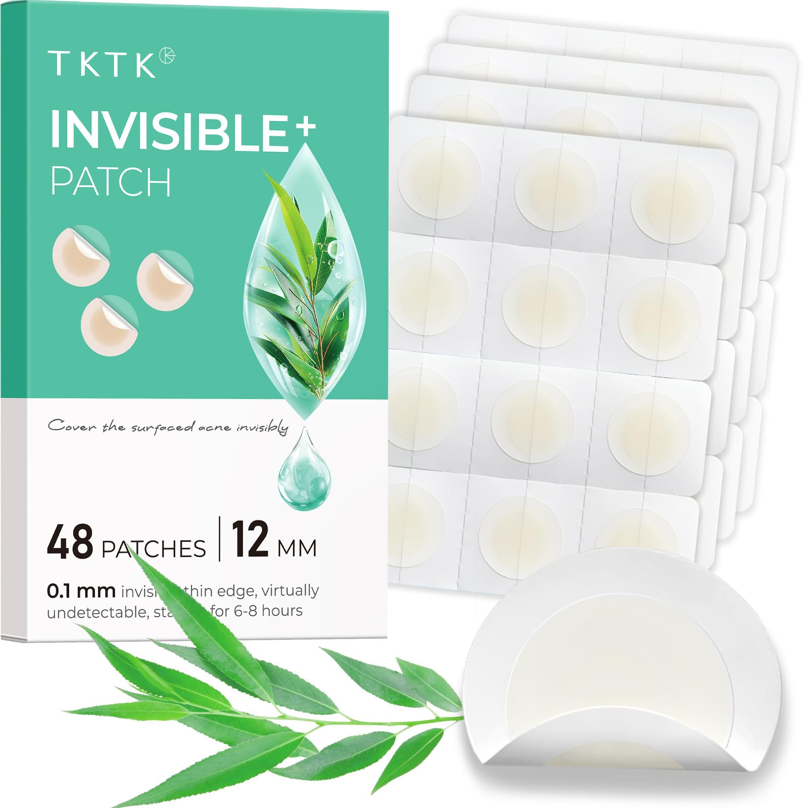 TKTK front packaging showing 48-count blemish patches and benefits
