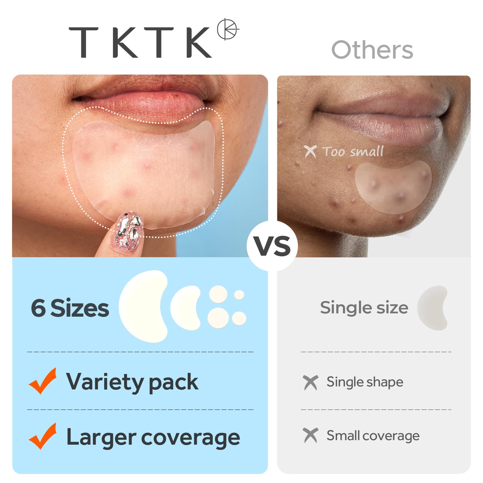 TKTK individually wrapped sachet opened to reveal single hygienic patch