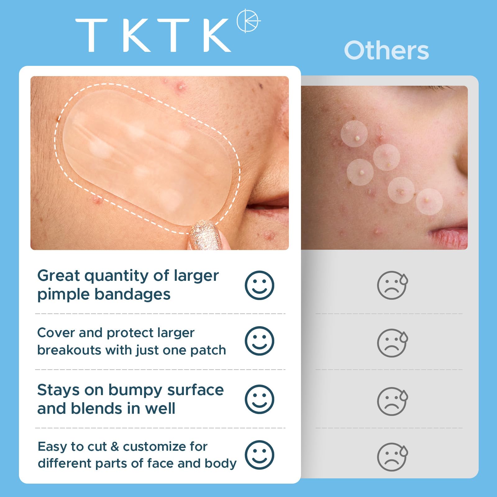 TKTK individually wrapped sachets fanned out, hygienic single-use convenience benefit