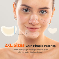 TKTK applied half-moon patch on skin showing coverage for jawline