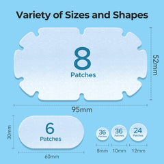 TKTK assortment of five patch sizes showing versatile treatment options