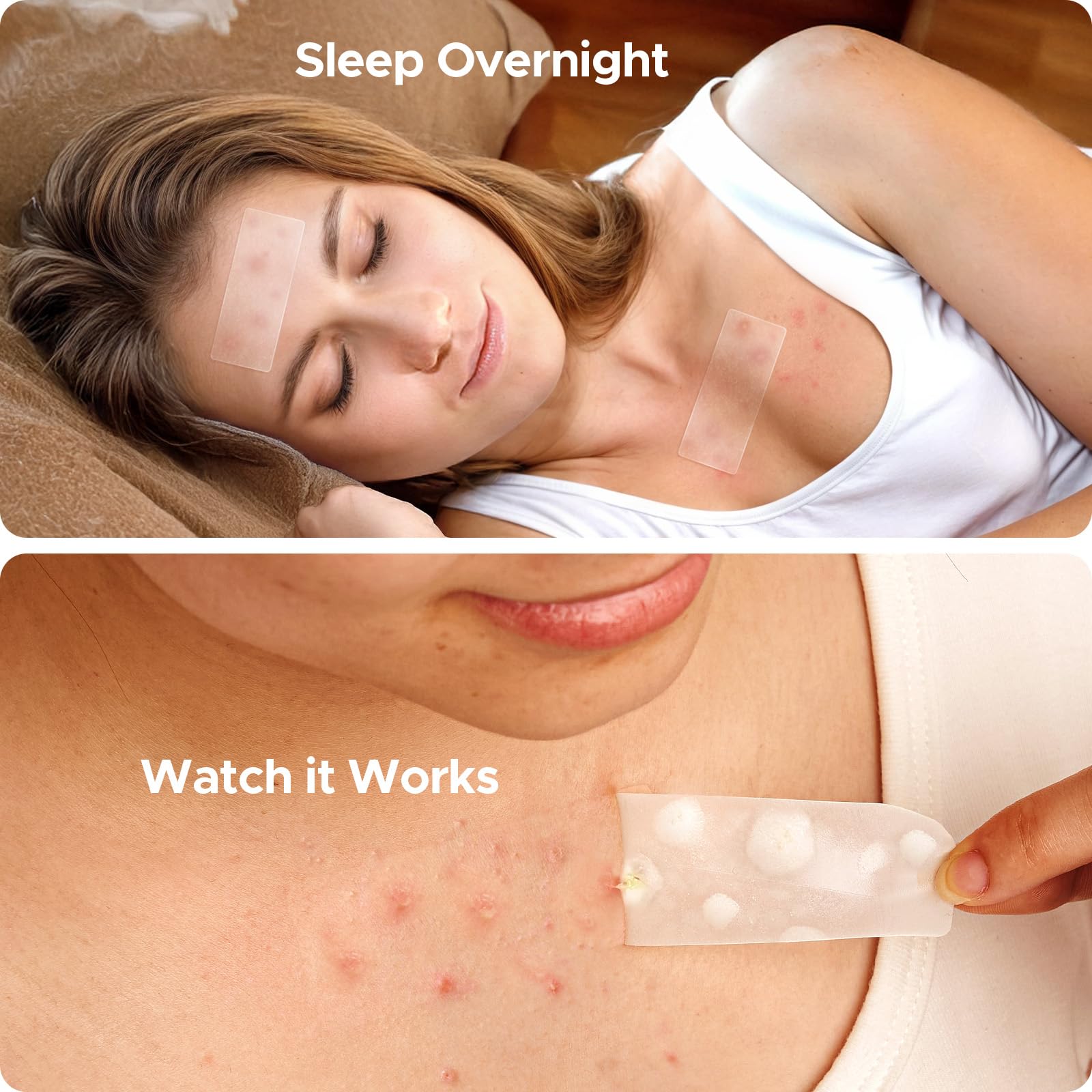 TKTK patch on forehead in use, discreet coverage and protection