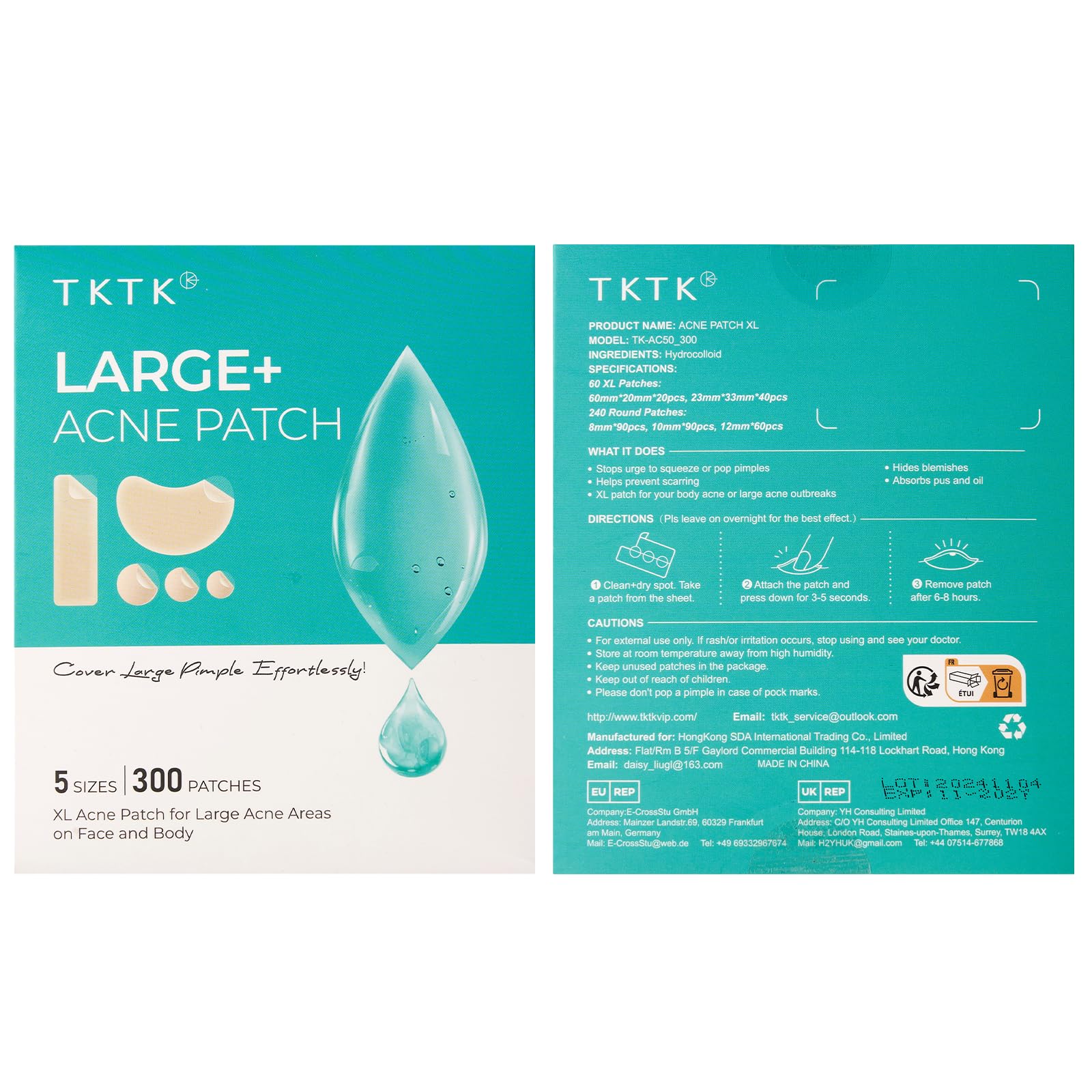 TKTK scale next to 60x20mm XL strip to show large coverage area