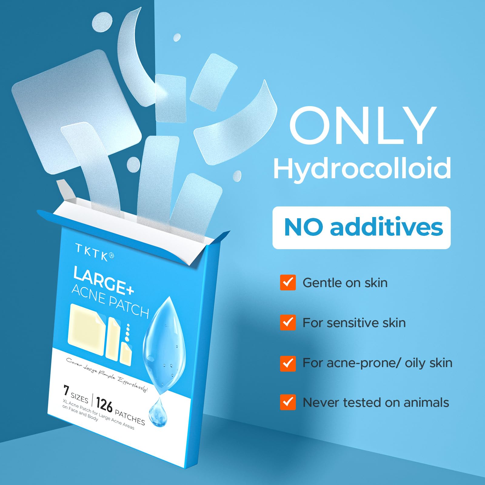TKTK hydrocolloid surface detail, absorbent texture for fluid draw benefit