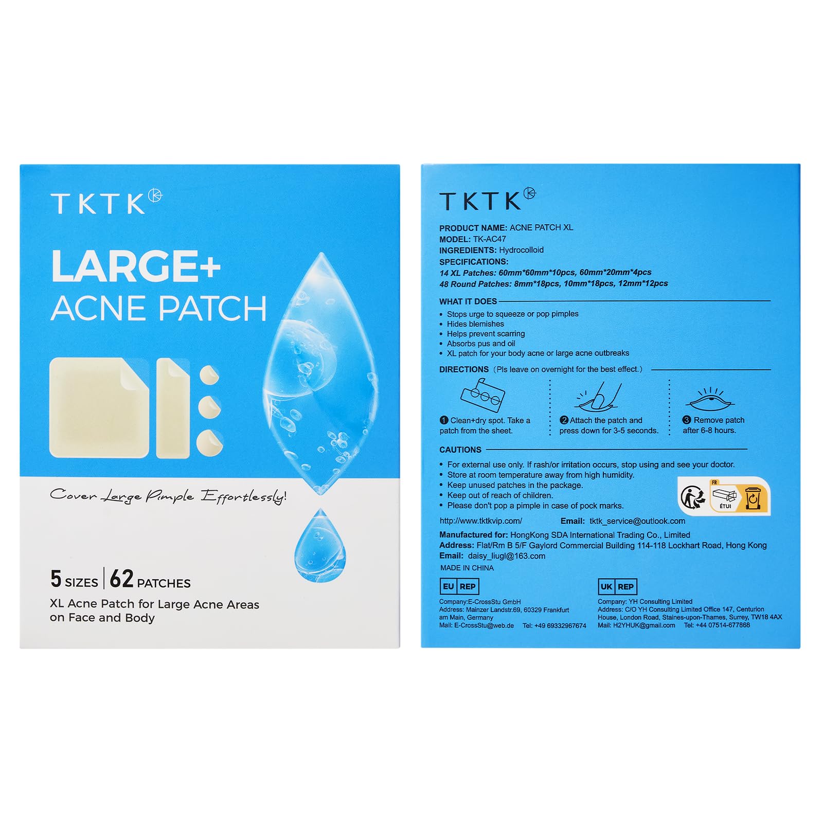 TKTK travel bag with patches for convenient, portable blemish care