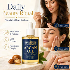 The Mani Pedi Essentials bottle next to a coin showing travel-friendly size