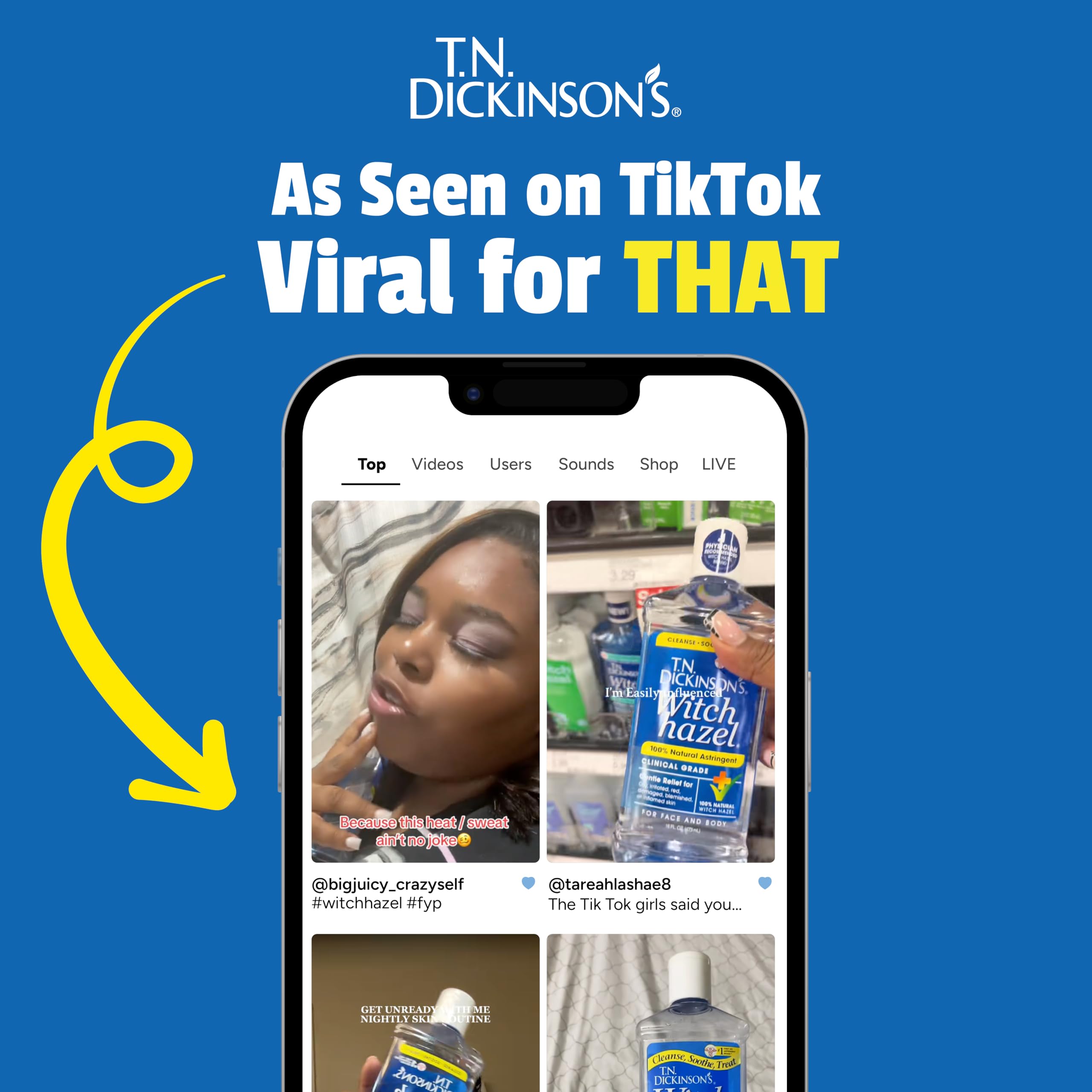 T.N. Dickinson's applied to cheek demonstrating soothing refresh after cleansing