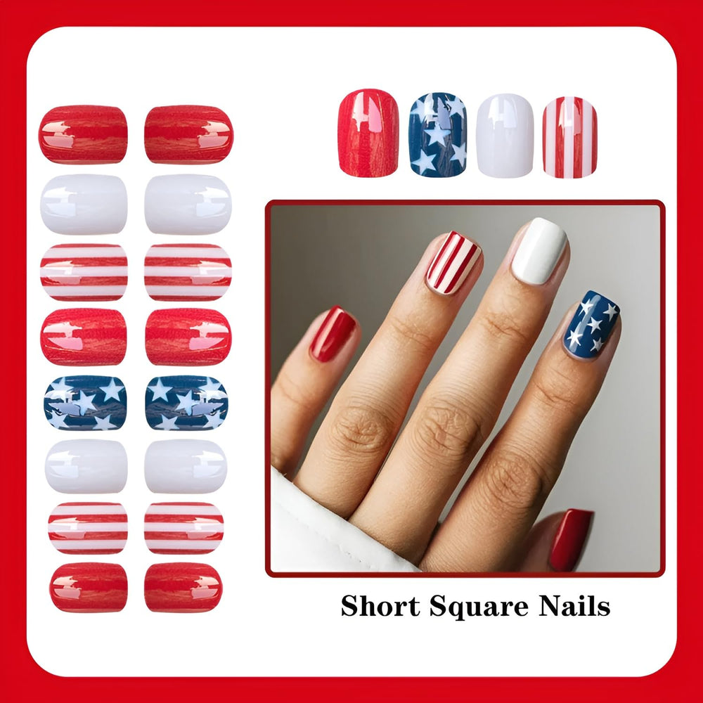 Tnbuokas nails applied on hands showing finished festive manicure benefit