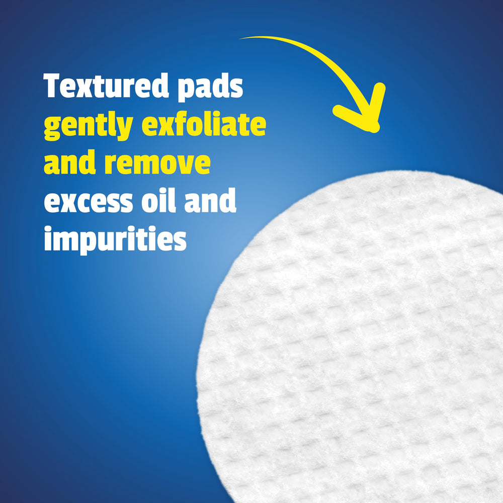 T.N. Dickinson's pad wiping cheek demonstrating quick cleanse and refresh benefit