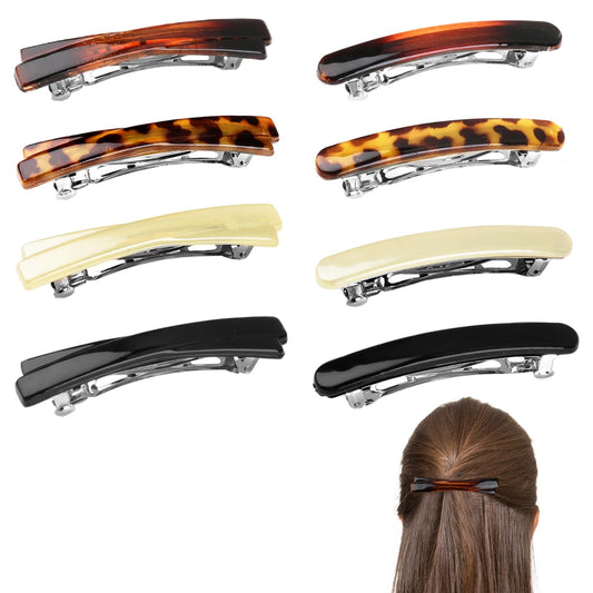 TNJPSEK front packaging showing eight glossy French barrettes for organized styling