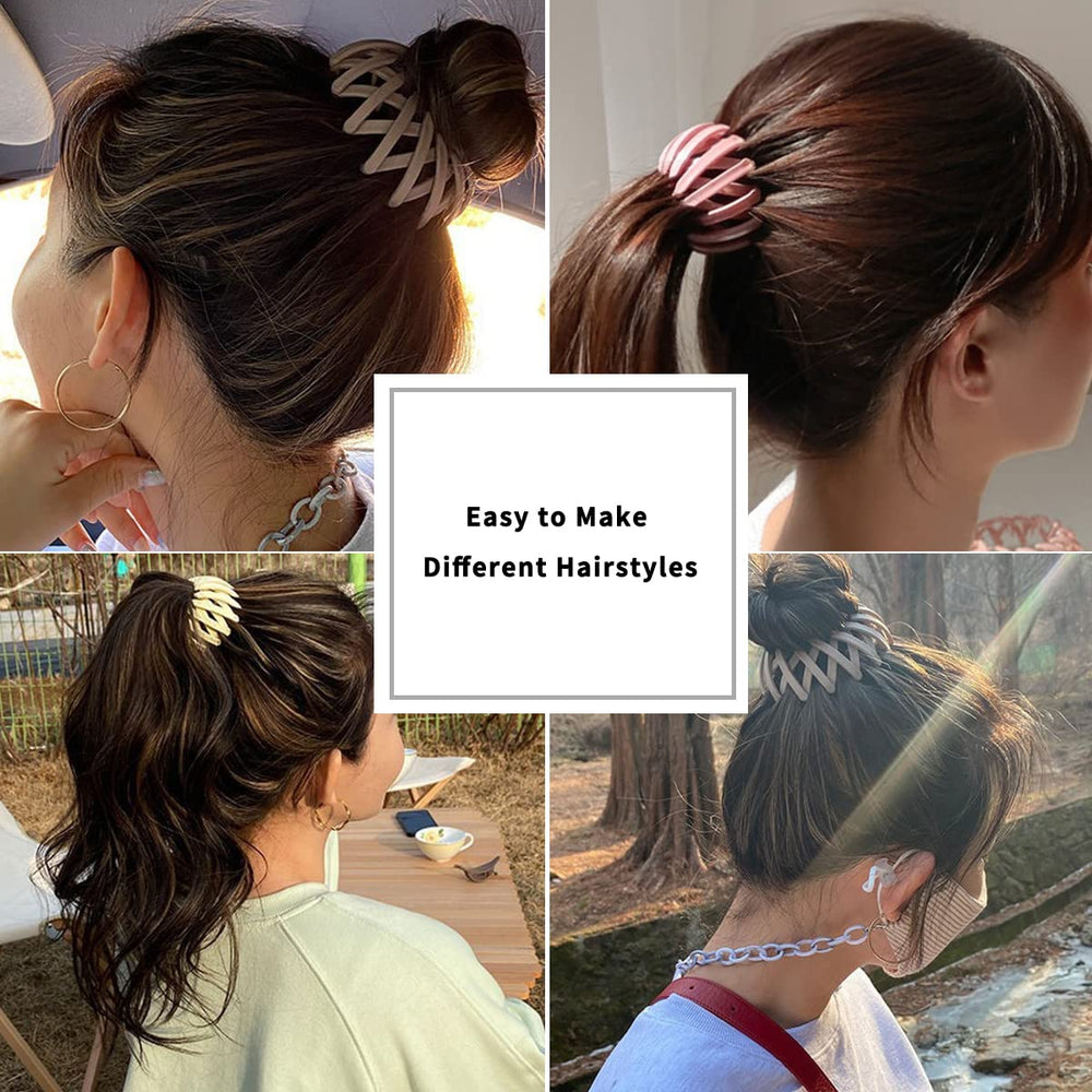 TOBATOBA clip securing an expandable ponytail shows adjustable hold benefit