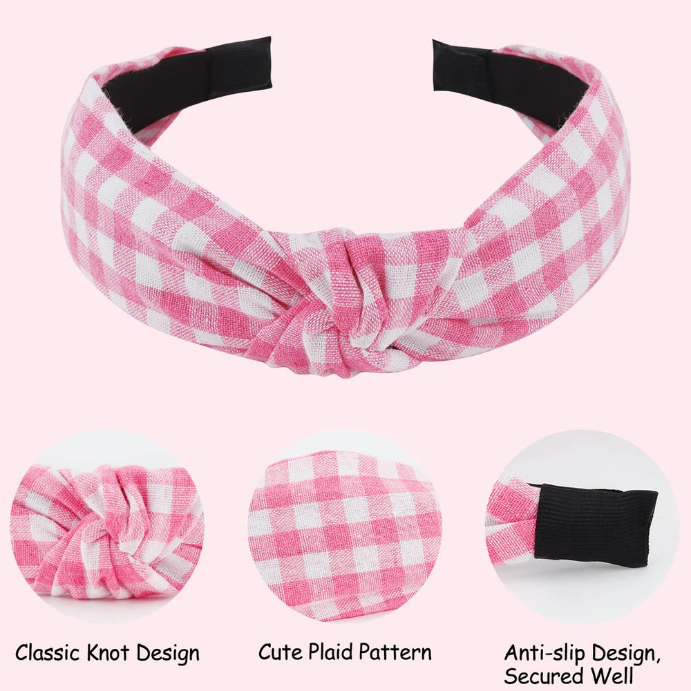 TOBATOBA close-up of pink plaid fabric highlights texture and comfortable grip benefit