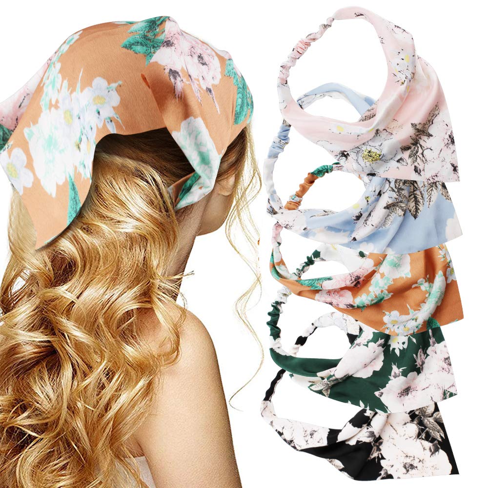 TOBATOBA front view of five floral headbands showing variety and convenience