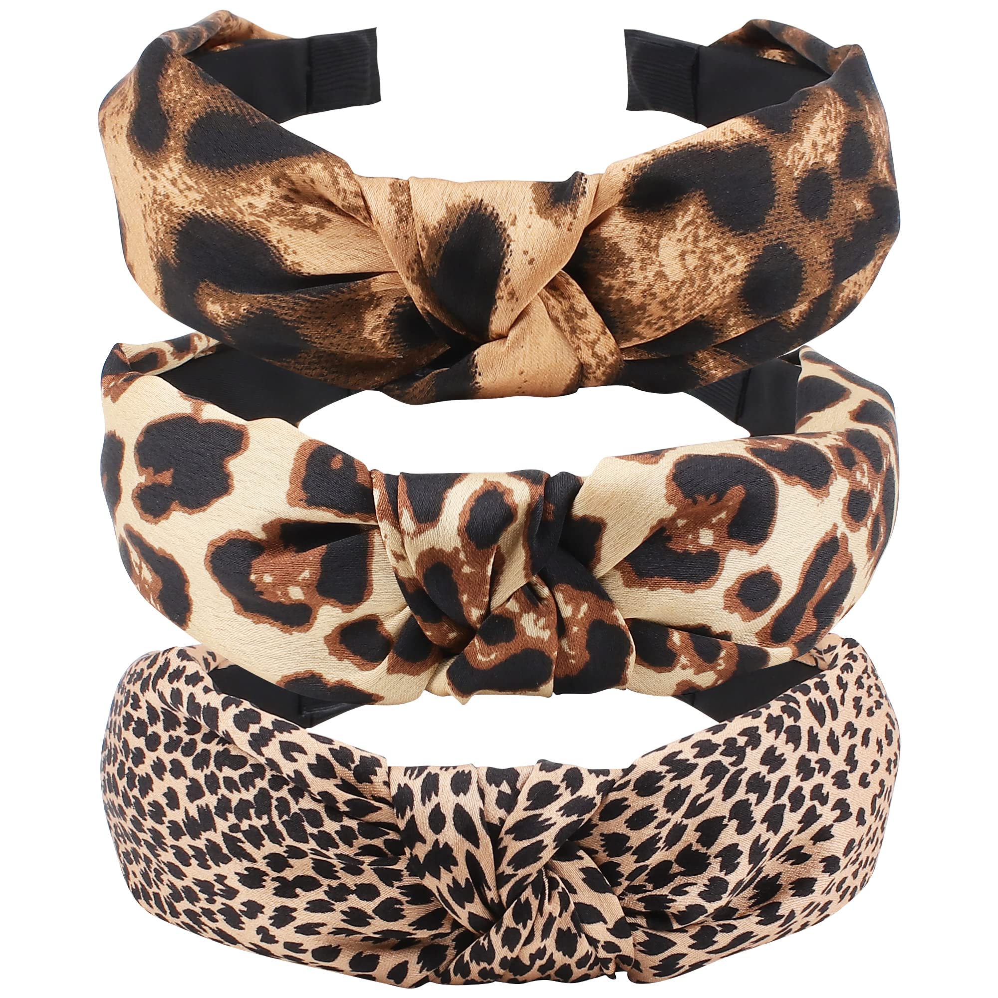 TOBATOBA front packaging showing three leopard headbands and their patterns, stylish everyday wear