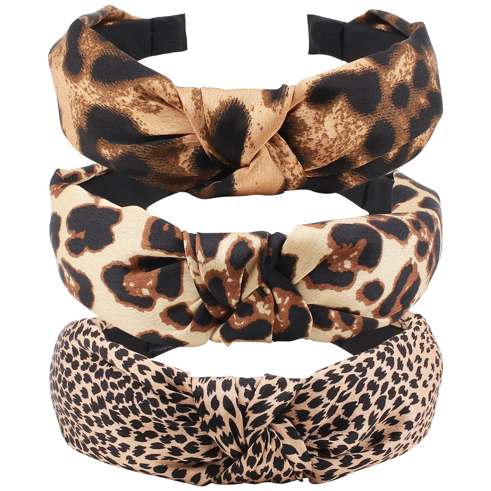 TOBATOBA front packaging showing three leopard headbands and their patterns, stylish everyday wear