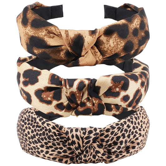 TOBATOBA front packaging showing three leopard headbands and their patterns, stylish everyday wear