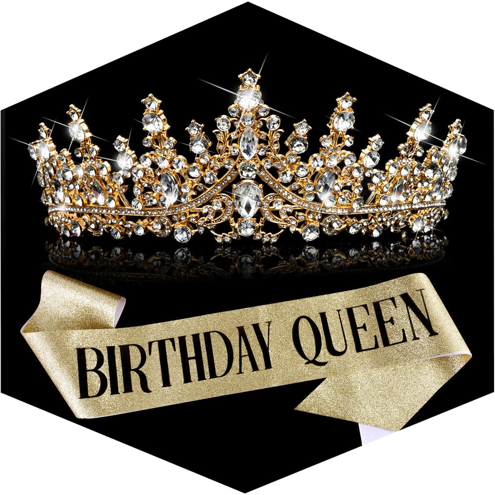 TOBATOBA sash and tiara front view showing elegant presentation and quick party-ready appeal