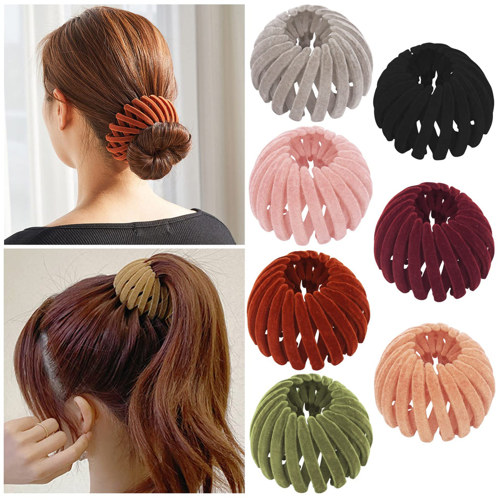 TOBATOBA front view of 7-piece clip set showing colors and packaging benefit quick styling