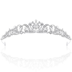 TOBATOBA front view of silver tiara showing elegant silhouette and sparkle