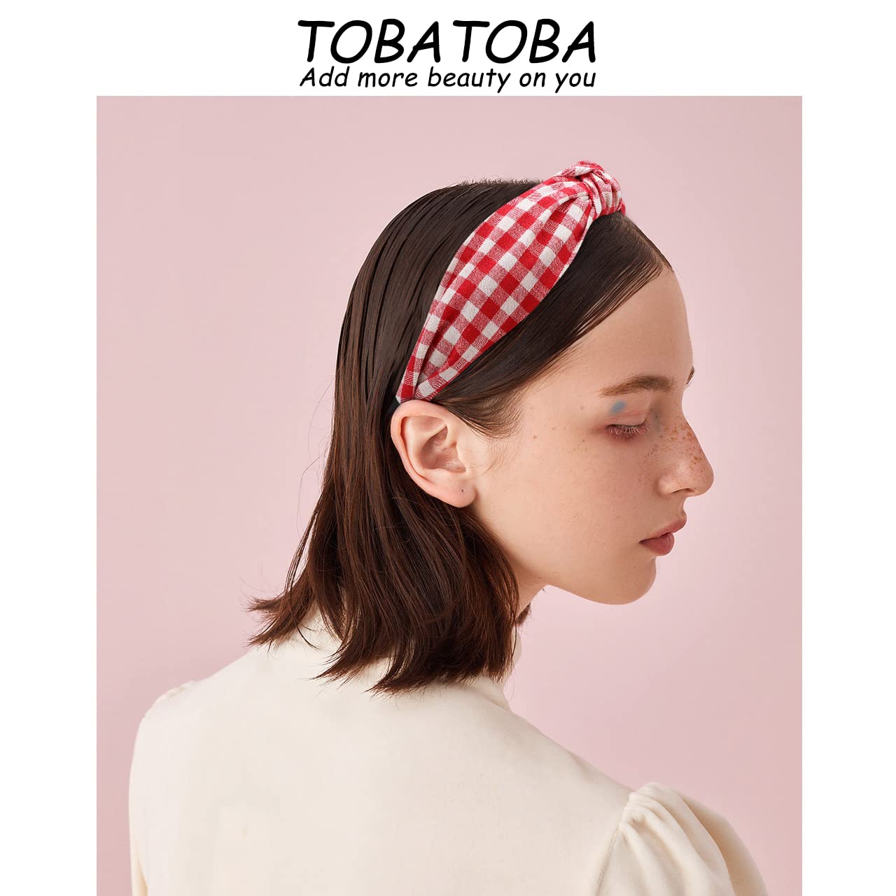 TOBATOBA headband used with ponytail shows secure hold and easy styling benefit