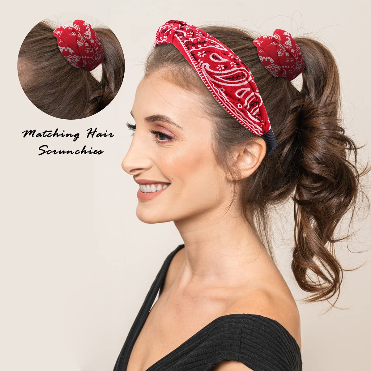 TOBATOBA headband beside a hand to show size and easy wearability