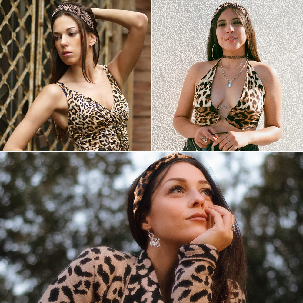 TOBATOBA flatlay of three distinct leopard prints to compare patterns and mix-match options