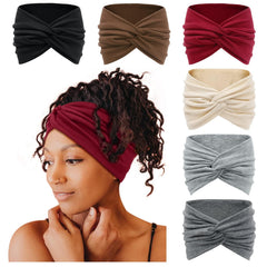 Tobeffect front view of large turban headband showing full forehead coverage and style benefit