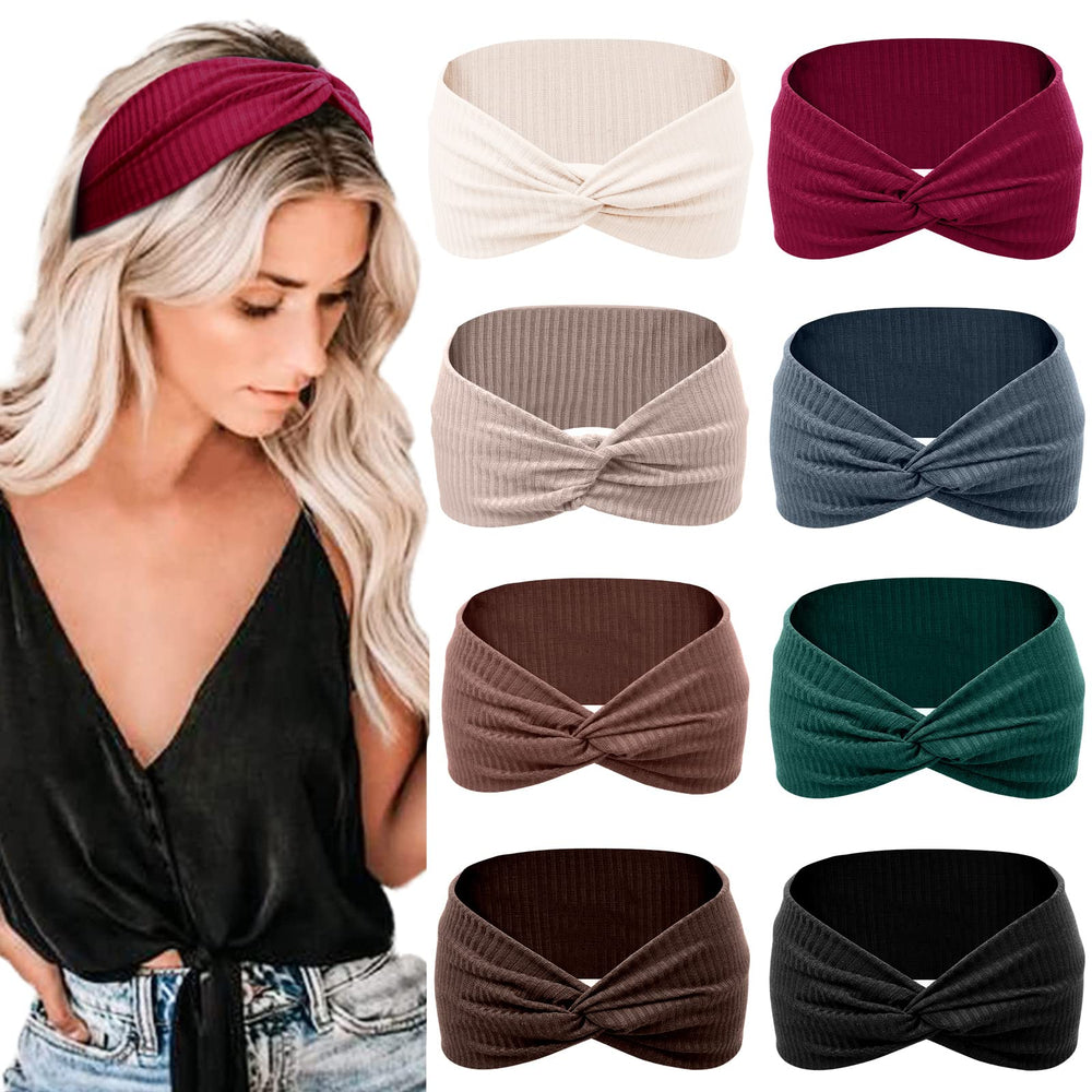 Tobeffect front view of eight-color headband set showing variety and convenience