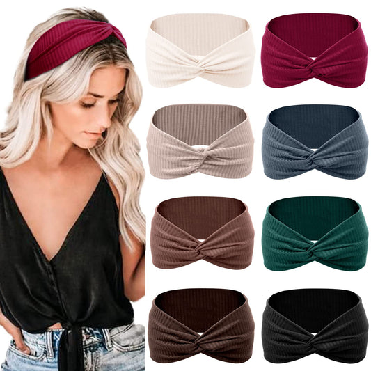 Tobeffect front view of eight-color headband set showing variety and convenience