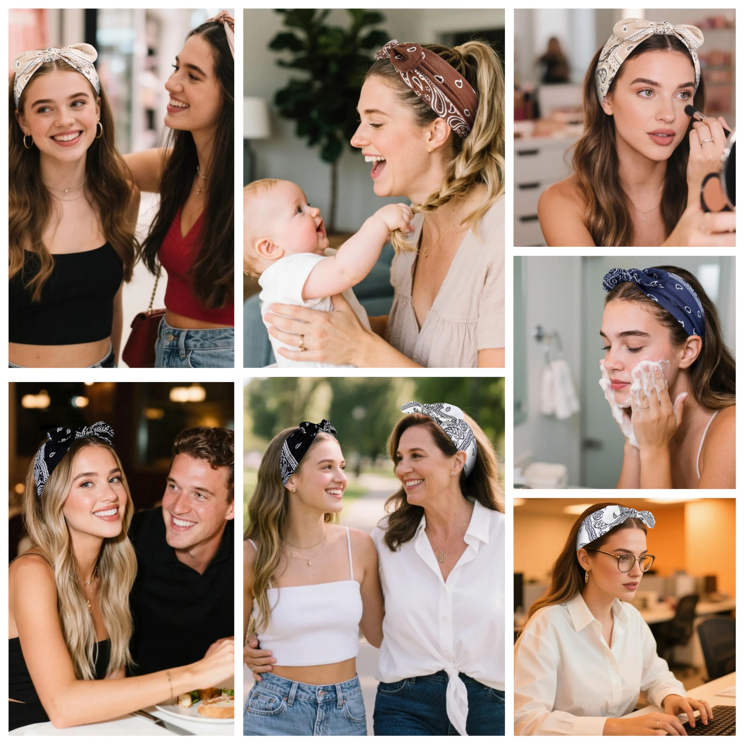 Tobeffect headband worn with a ponytail demonstrating secure non-slip hold