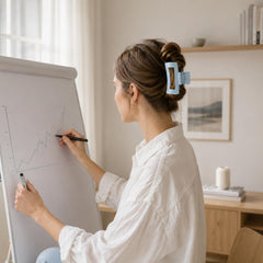TOCESS clip holding thick curly hair to show all-day security benefit