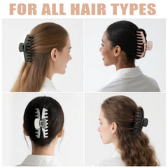 TOCESS jumbo clip securing a thick curly ponytail for secure, no-pinch hold