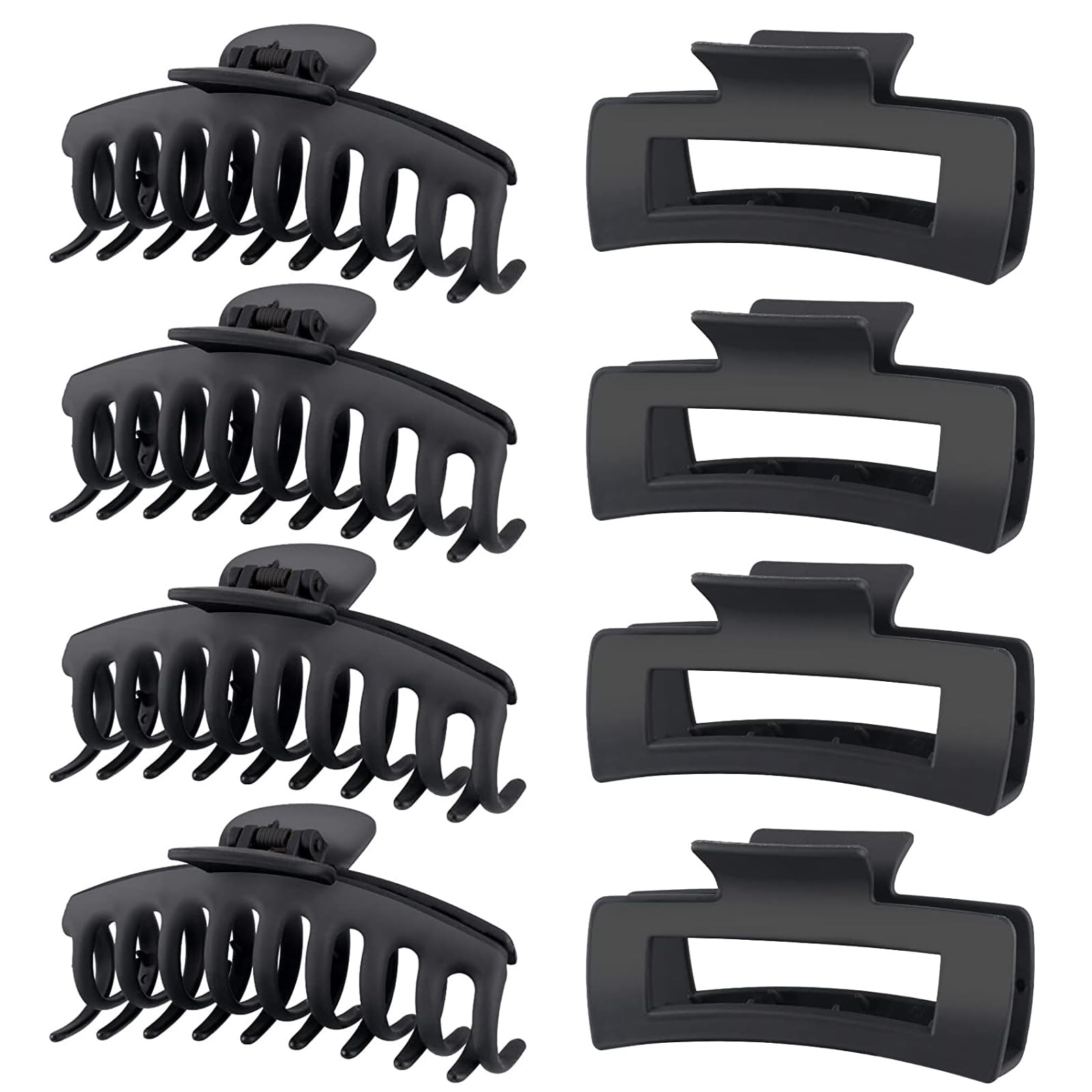 TOCESS front view of eight black jumbo clips showing secure set benefits