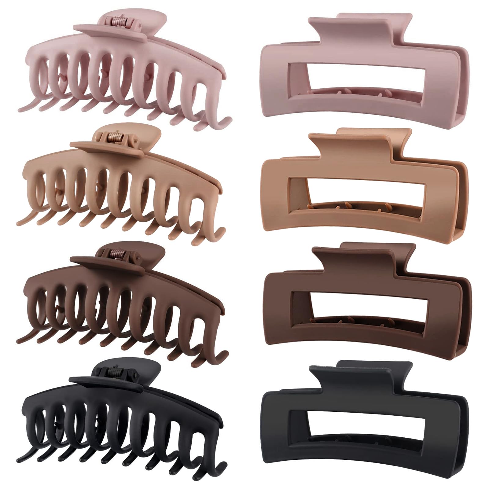 TOCESS front packaging showing eight large claw clips and vintage colors, durable hold