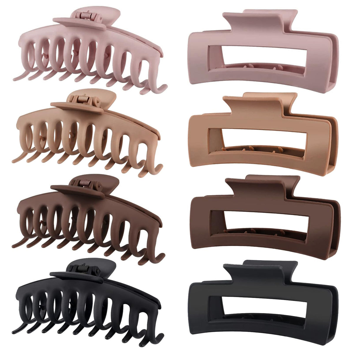 TOCESS front packaging showing eight large claw clips and vintage colors, durable hold